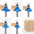 Newdeli 5pcs Roundover Router Bit Set 1/4 inch Shank, Radius 1/8", 3/16", 1/4", 5/16", 3/8" Bearing Guide for Rounding Edge bits with 1/2" to 1/4" Router Collet Reduction Sleeve Tool