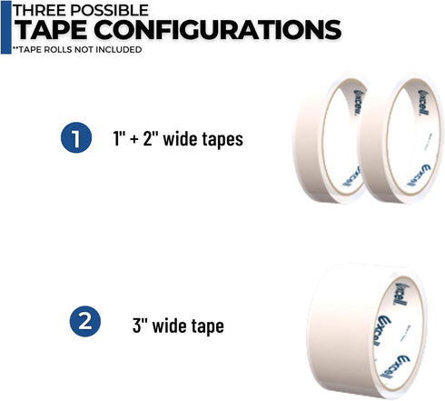 ICO by Excell Twin Premium Wide Metal Multi-Roll Desktop Tape Dispenser, ET-12271, 2 inch Wide