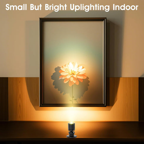 DEDC 6pcs 3000K Dimmer, Closet LED Mini Spot Light, Spotlights with RF Art Picture Lights, Spotlight for Plants Jewelry