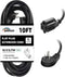 10FT Extension Cord, Flat Plug 3 Prong Short Extension Cords, Black 16 Gauge Heavy Duty Cable for Kitchen Home