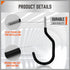 HORUSDY 6 Pack Heavy Duty Bike Hook, 6 inches, 100LBS Capacity, Garage Wall and Ceiling Bike Hooks