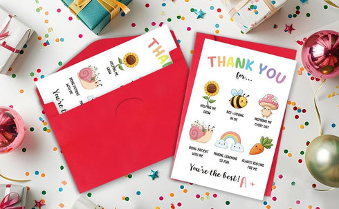 8 5.3 Inch Teacher Appreciation Card, Thank You Card for Teacher from Student, Cute End of School Year Gift