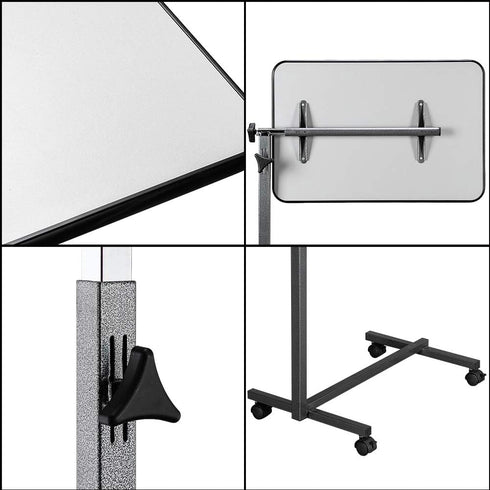 Tilting Overbed Table,Multifunctional Adjustable Bedside Table,Medical Adjustable Overbed Bedside Table with Wheels