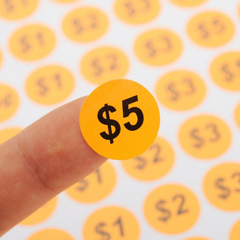ONUPGO Garage Sale Stickers, 3/4" Round Label Yard Sale Price Stickers, Bright Neon Colors with Blank Label (2240 Pcs)