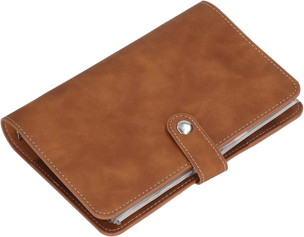 Planner Binders, PU Leather Notebook Cover with 6 Refillable Notebooks for A6 Filler Paper, Brown