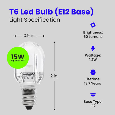 BPT6/SU/LED 15W T6 Non-Dimmable Bulb, Feit Electric Equivalent Special Use LED Light Warm White