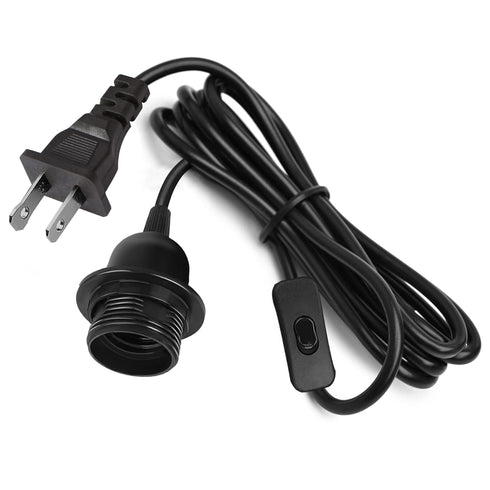 16Ft Pendant Light Kit, Black Plug in Hanging Lantern Cord Cable E26