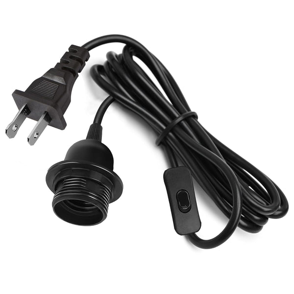 16Ft Pendant Light Kit, Black Plug in Hanging Lantern Cord Cable E26