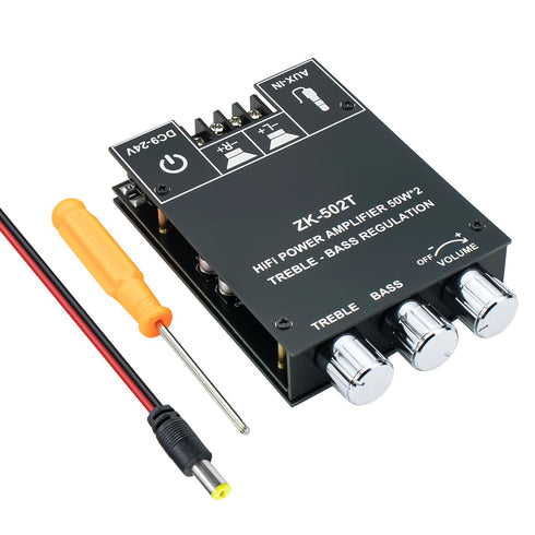 Hosyond ZK-502T 100W Bluetooth 5.0 Amplifier Board with Treble and Bass Control,