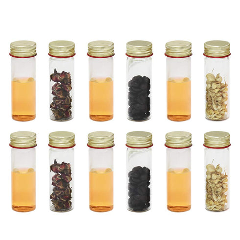 ULAB Scientific Sample Tubes, 25ml with Screw Caps, 12 Pack of 1oz Borosilicate Glass Tubes