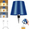 Rechargeable Wireless Bottle Lamp - 3 Color Stepless Dimmable, Metallic Blue Lampshade,
