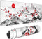 Watercolor Cherry Blossom Mouse Pad 31.5x11.8 Inch, Pink Full Desk, Non-Slip Rubber Base, Waterproof Big Keyboard Mat