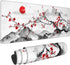 Watercolor Cherry Blossom Mouse Pad 31.5x11.8 Inch, Pink Full Desk, Non-Slip Rubber Base, Waterproof Big Keyboard Mat
