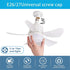 WUTGHUI Dimmable Bulb 3000K-6000K 3-Color E26/E27 Socket Fan Light with Remote Control, LED Fan Lighting, Base Socket