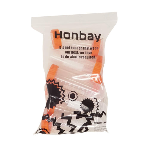 Honbay 10PCS 50ml Round Bottom Plastic Lab Centrifuge Tubes with Screw Cap for Sample Storage (Orange)