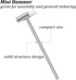 Dual Head Small Hammer, 7 in Length, Smooth Grip Mini Mallet for Crafts and Woodworking