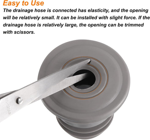 uxcell Silicone Drain Pipe Seal Ring, Anti-Odor Floor Drain Plug for 35-40mm PVC Drainage Pipes, Grey Sealing Cover