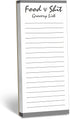 Hebayy 100 Pages Food&Shit Magnetic Back Funny Grocery List Planner Note Pad for Fridge Locker (3" x 8")