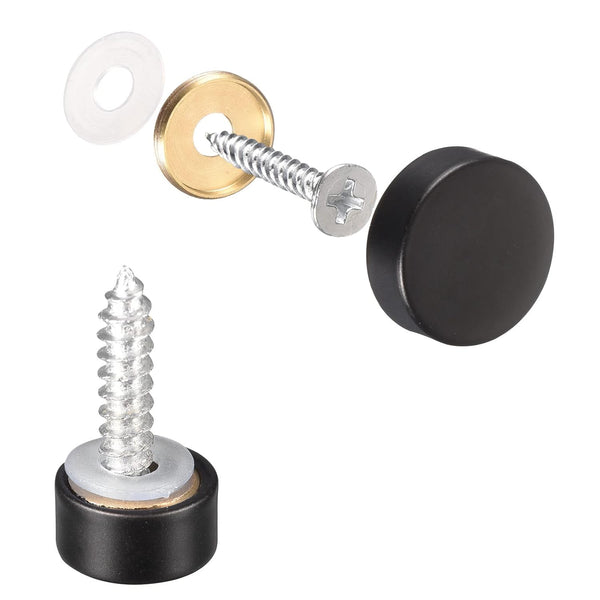 uxcell Mirror Screws, 10mm/0.39", 10Pcs Brass Decorative Cap Screws Fasteners for Mirror Tables Bath Plates Wardrobes