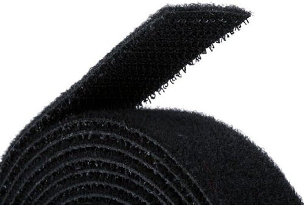 Reusable Hook & Loop Strong Grip Fastener Roll 1" x 16' - Black