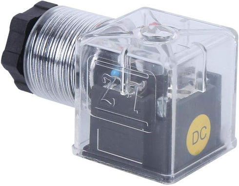 5Pcs Hydraulic Solenoid Valve Solenoid Coil Plug, Transparent Universal with Light, DC24 (5 Sold at a Time)