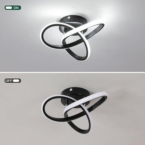 19W 3000K/4500K/6500K 3 Modern LED Ceiling Light Spiral Design Color Modes Swichable Ceiling Lighting Fixtures, Ceiling