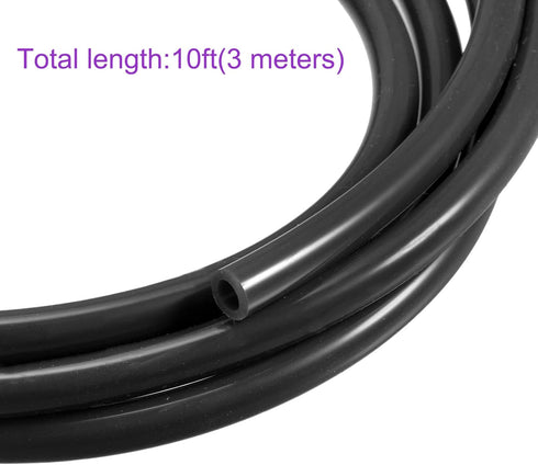 DMiotech 1/4"(6mm) ID 3/8"(10mm) OD 10 Feet Black Silicone Tube, Industrial Tubing for Water Air Pump
