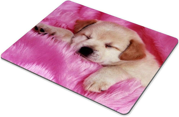 Smooffly Gaming Mouse Pad, Pink Baby Puppies Design, 9.5 x 7.9 Inches