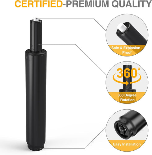 Heavy-Duty Office Chair Cylinder Replacement, Fits Most Chairs, Class 4 Hydraulic Pneumatic Piston, Universal Size