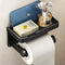 VOLDRA Toilet Paper Holder with Phone Shelf, Self-Adhesive or Screw-in Toilet Tissue