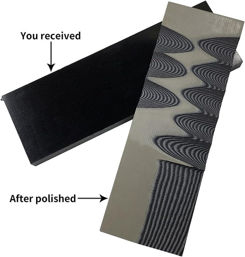Cool Hand 2 pcs G10 Knife Handle Scales Slabs Custom DIY Tool Material for Knives Making Blanks Blades, Gray/Black, KHM-G10-5