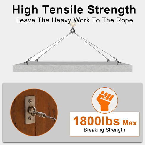 1/8" 100ft 7x7 (SR03) Rectoo wire cable, Wire Rope Metal Cable With Loop Sleeve And Steel Thimble, marine stainless