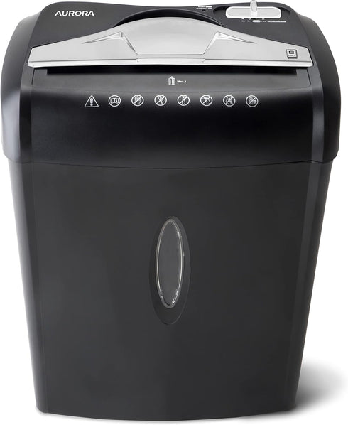 Aurora High Security Paper and Credit Card Shredder, 8-Sheet Cross-Cut with 3.7-Gallon Wastebasket