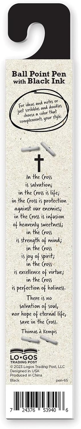 Christian Pens With Cross - Black, Soft Touch Barrel Ballpoint Pen With Clip & Black Ink, Inspirational Bible Study Pens For Bible Journaling, Gifts For Christian Men, Women & Pastor Gifts by TREE OF LIFE REV. 22:14