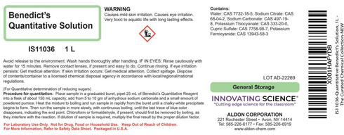 ALDON Innovating Science Quantitative Benedict's Solution, 1L - The Curated Chemical Collection
