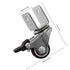 4pcs Set 1-inch Heavy Duty Swivel Caster Wheels U-Shaped Plate with Brake and Non-Brake Clips, Silent Cabinet