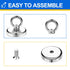 DIYMAG Magnetic Hooks - 100 lbs Heavy Duty Neodymium Magnet Hooks with Countersunk Hole, Pack of 6