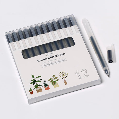 Black Pens, Extra Fine Point 0.5, Smooth Writing Japanese Style Pen, 12 Counts