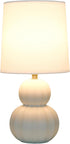 LT1162-OFF 12.5" Simple Designs Chic Glow Stacked Double Gourd Ceramic Table Lamp, for Bedroom, Office, Living Room
