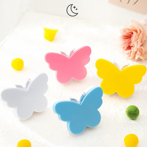 (2 DASITON White Butterfly Night Light Plug Into Wall, Auto Dusk to Dawn Smart Sensor Night Light, Suitable for Living