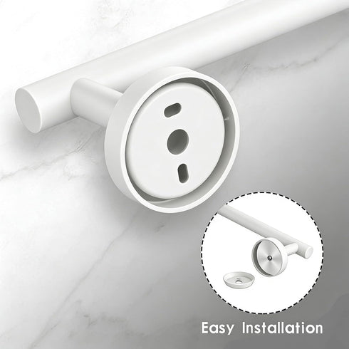 24 Inch 2Pcs SUS304 Newfun White Bathroom Towel Holder, Towel Racks for Bathroom Rod Classic Stainless Steel Bathroom