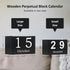 DEERINE Wooden Block Calendar for Desk, Large Size Daily Desktop Perpetual Desk Calendar, Cute Date Display Desk