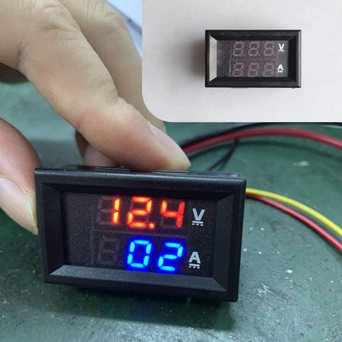 AKK LED Digital Voltmeter Ammeter, Blue Red LED Dual Digital Display Voltage Meter