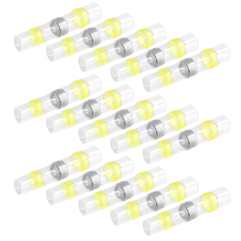 100Pcs 12-10 AWG Wire Connectors Waterproof Solder Sleeve Heat Shrink Butt Connectors Self Soldering Wire Connectors(Yellow,12-10 AWG)