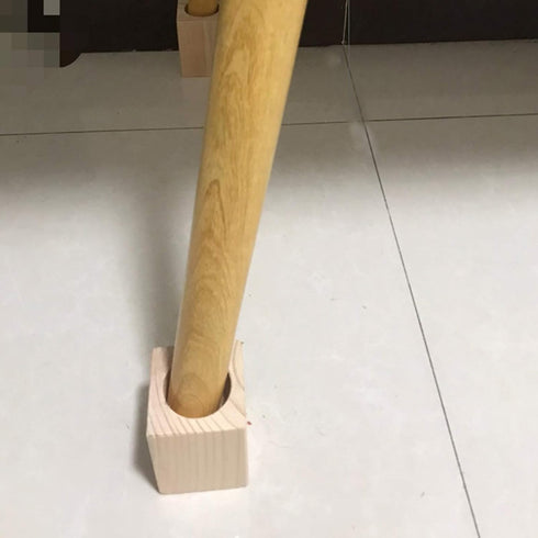 KDDEON Set 4 Legs,24 (13cm,Inner 4cm) of Solid Wood Furniture Raised Legs,Round Slotted Bed Sizes,Wood Color
