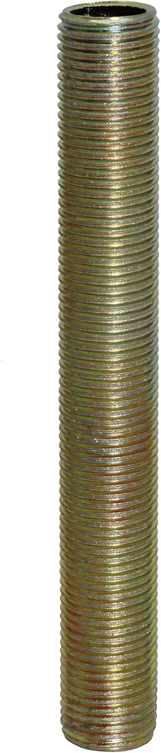 Creative Hobbies ELY1097 Steel All Thread Lamp Pipe Nipples, 4 Inch Long, Yellow Zinc Coated, Pack of 10 Pieces