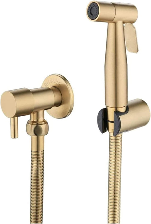 YHWKZCTTT ToiletSprayer Brushed Gold Angle Valve Faucet Sprayer Full Pressure and Leakproof HandheldToilet