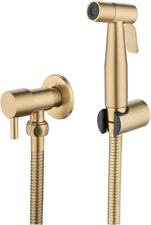 YHWKZCTTT ToiletSprayer Brushed Gold Angle Valve Faucet Sprayer Full Pressure and Leakproof HandheldToilet