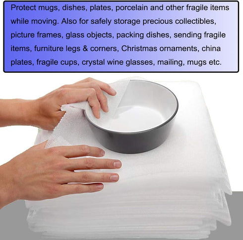 Lainrrew 60 Pack Foam Pouches, 3 Sizes Thick Cushion Wrap Pouches for Packing, Moving, Shipping