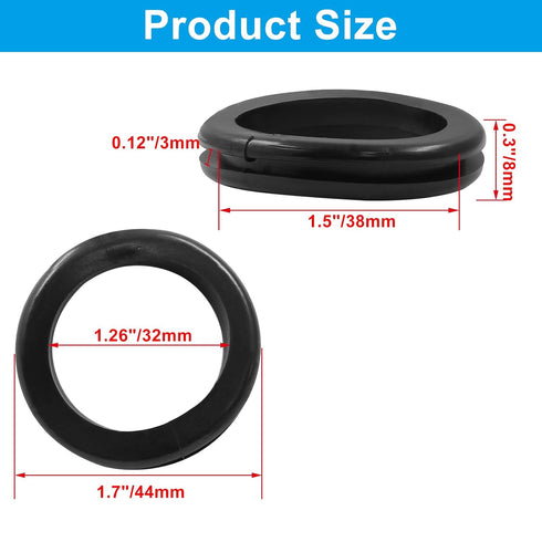 Zorveiio 4Pcs Grommets 1.26" 1.5" Grommet Grommets Rubber ID Drill Hole Durable Wiring Hole Wire for Cable Hose Wire